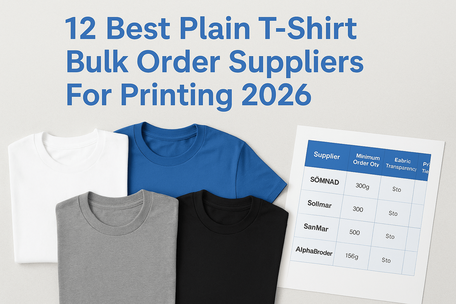 12 Best Plain T-Shirt Bulk Order Suppliers For Printing 2026 - Somnad