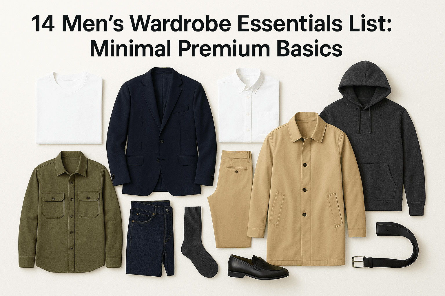 14 Men's Wardrobe Essentials List: Minimal Premium Basics - Somnad