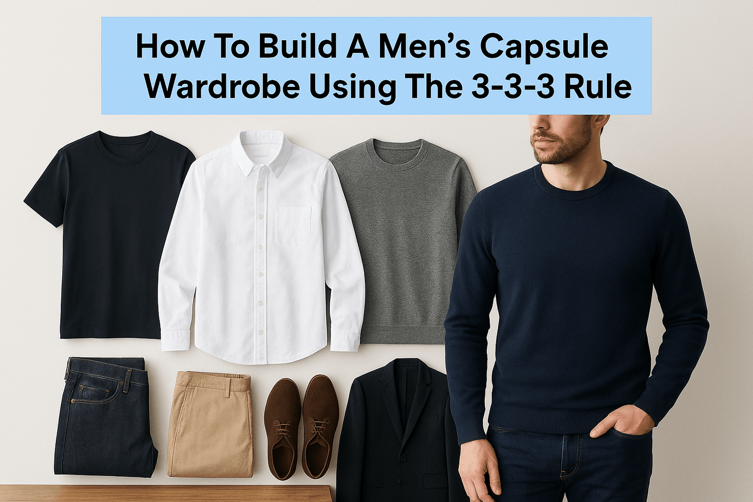 How To Build A Men's Capsule Wardrobe Using The 3-3-3 Rule - Somnad