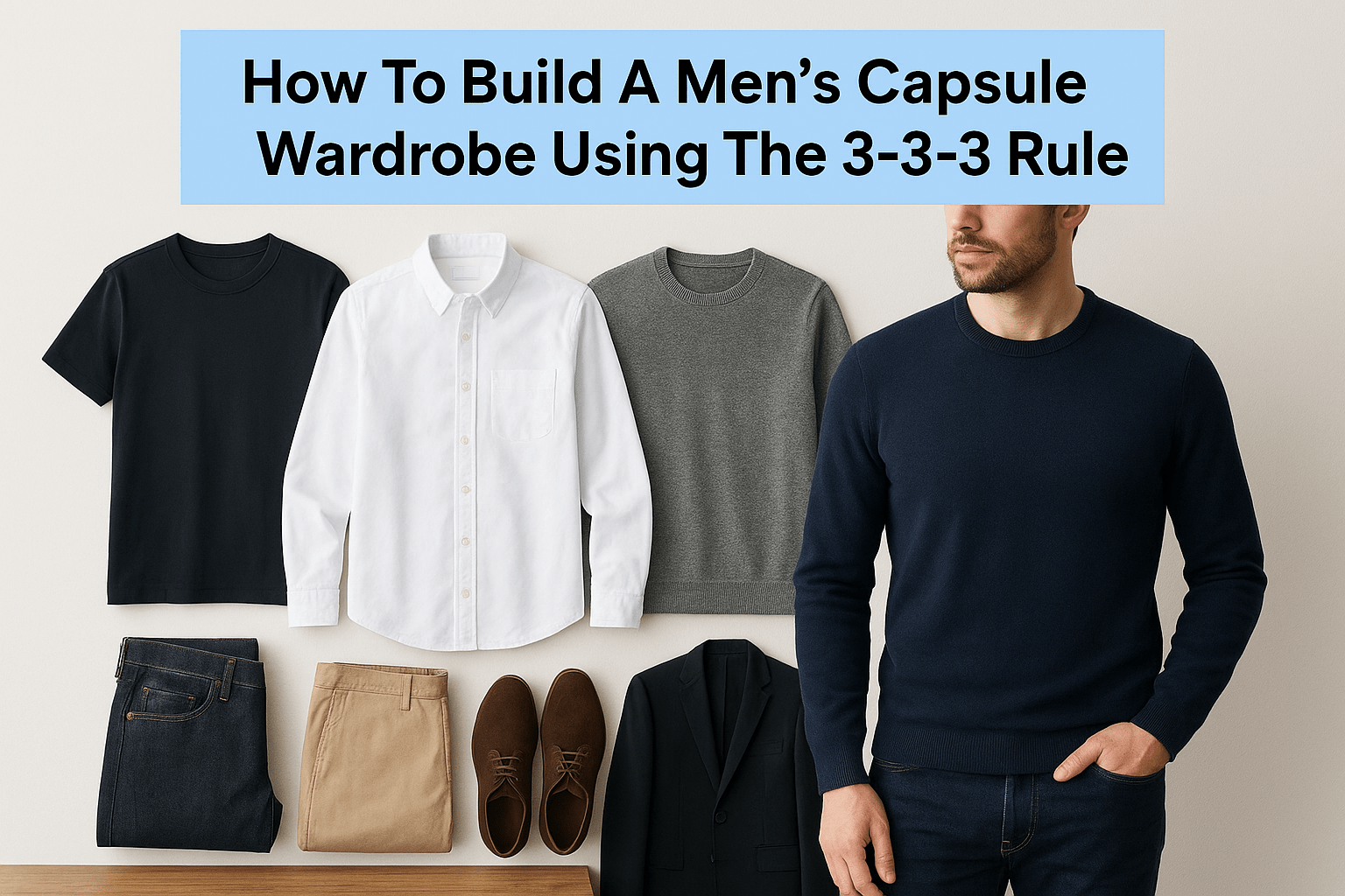How To Build A Men's Capsule Wardrobe Using The 3-3-3 Rule - Somnad
