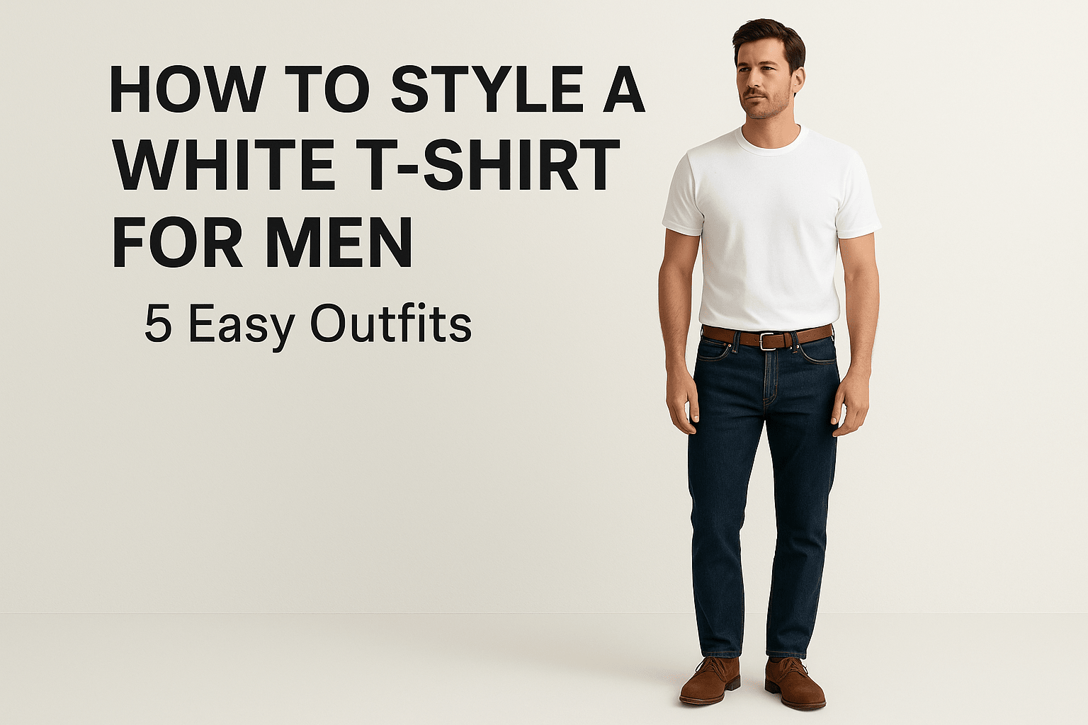 How to Style a White T-Shirt for Men: 5 Easy Outfits - Somnad