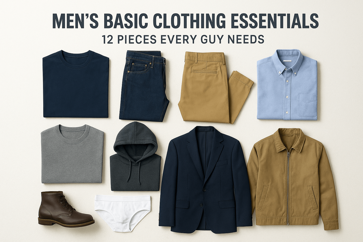 Men's Basic Clothing Essentials: 12 Pieces Every Guy Needs - Somnad
