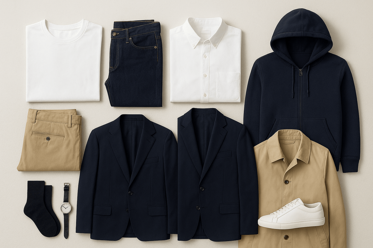 Men's Basic Wardrobe Essentials: 14 Pieces for a Timeless Closet - Somnad