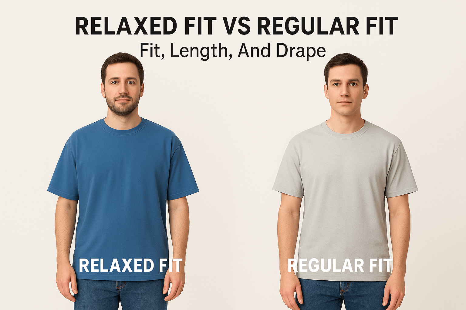 Relaxed Fit Vs Regular Fit T-Shirt: Fit, Length, And Drape - Somnad