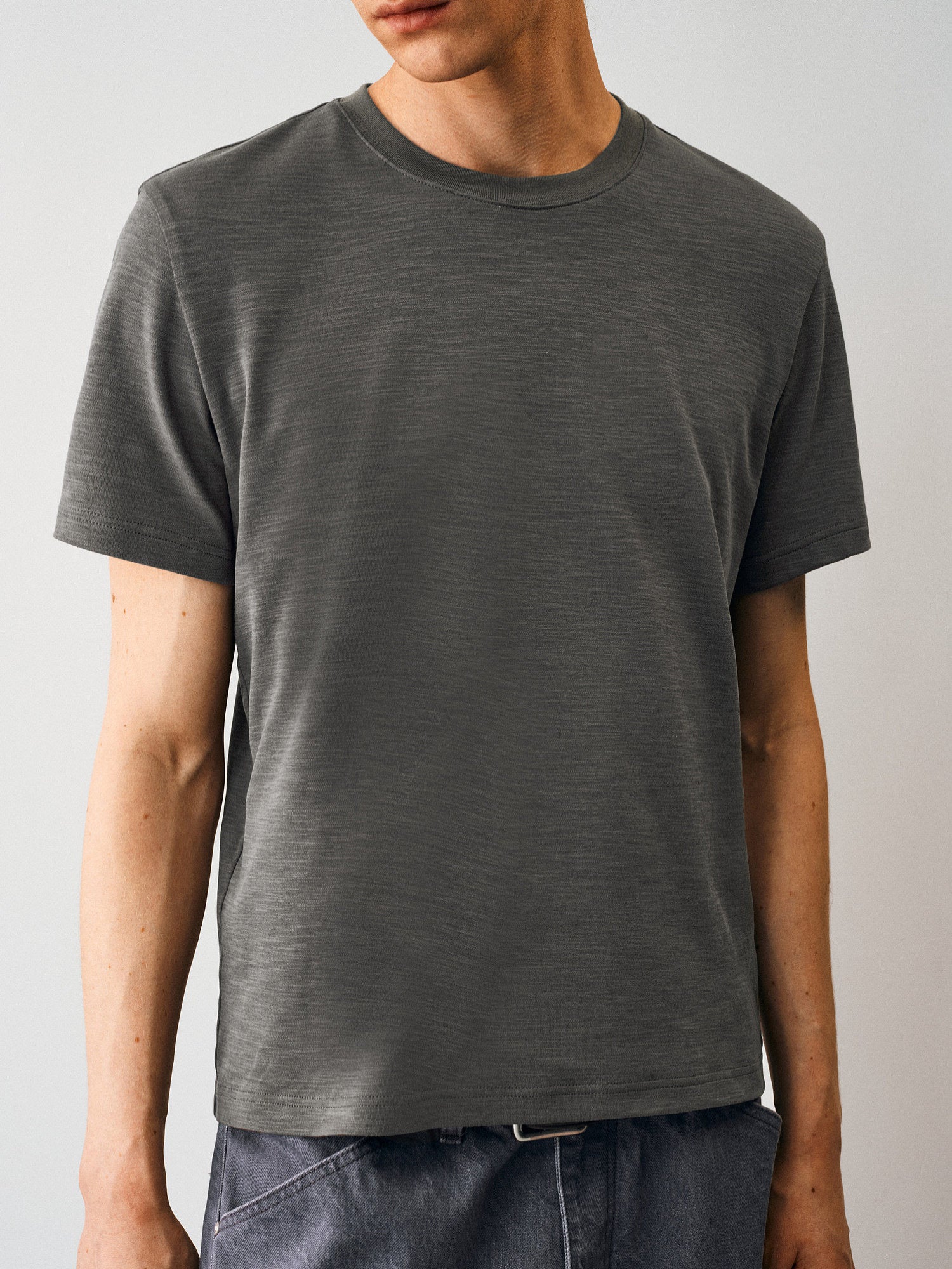 Melange Slub Textured Tee
