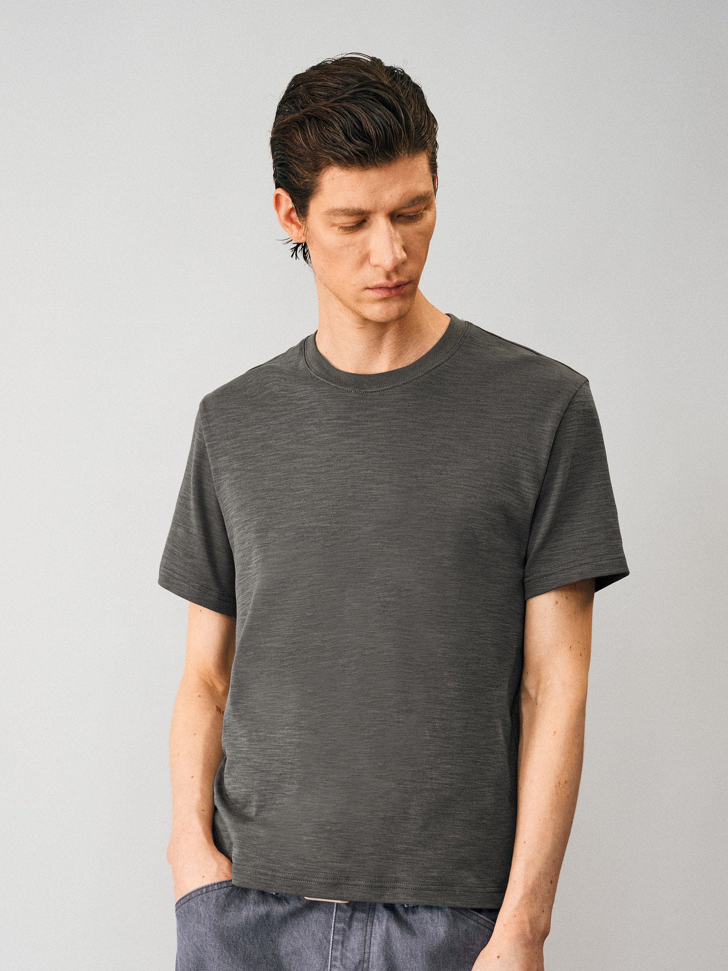 Melange Slub Textured Tee