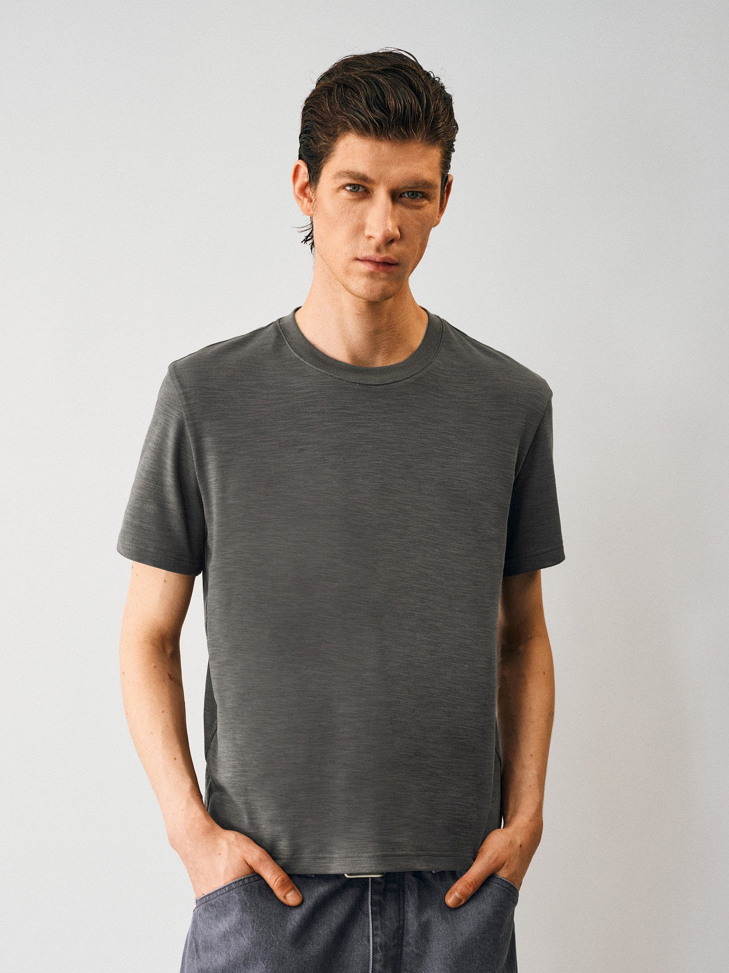 Melange Slub Textured Tee