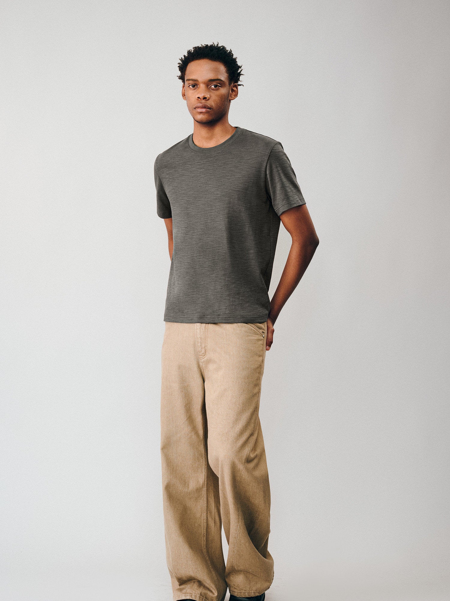 Melange Slub Textured Tee