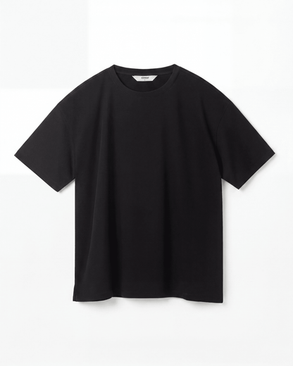 Supima Tee Black lat Lay 