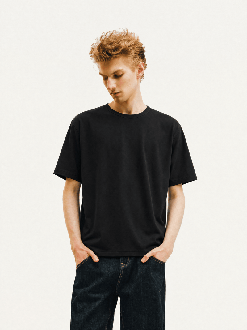 Supima Tee Black Front 