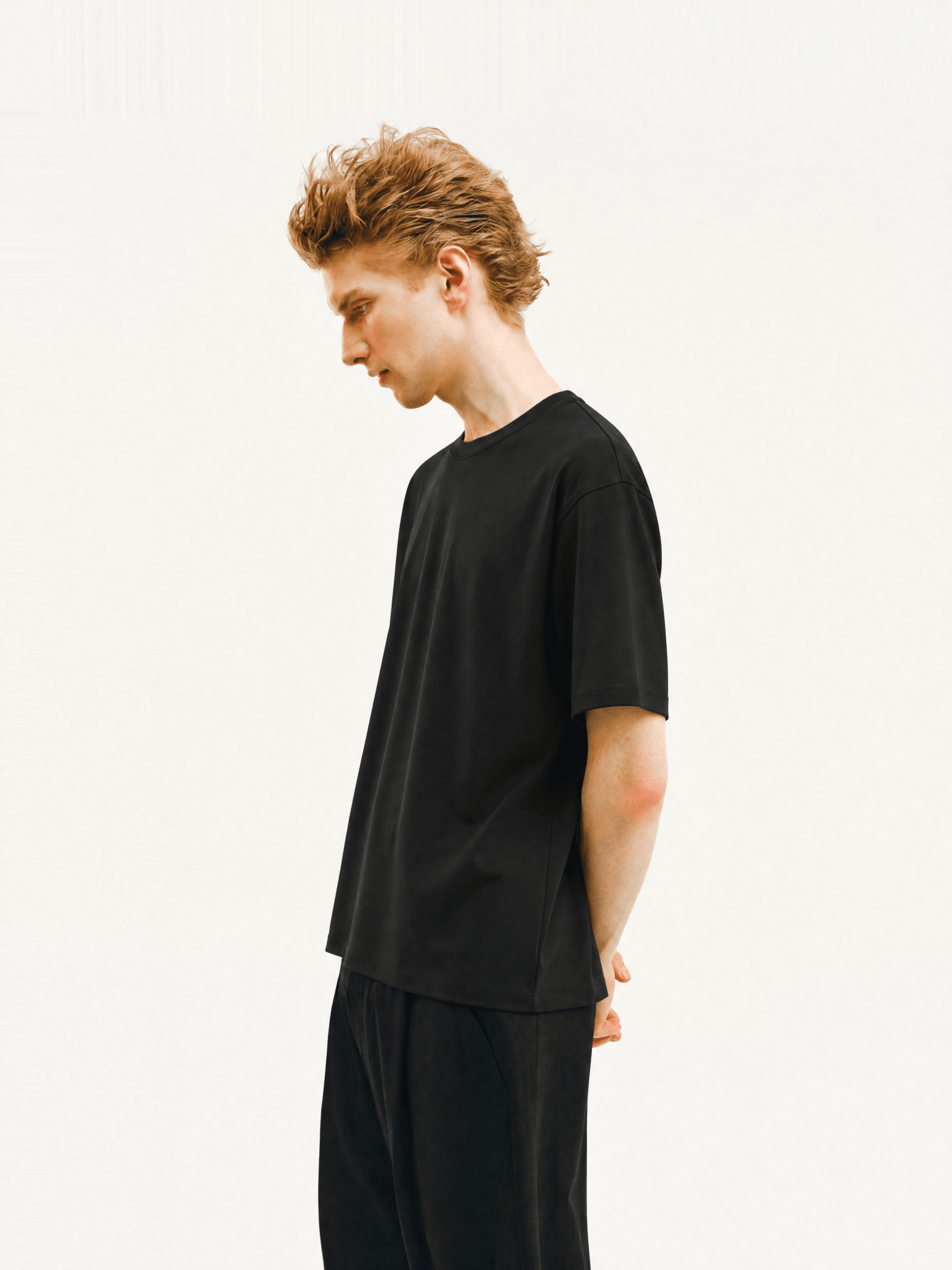 Supima Tee Black Side-3 
