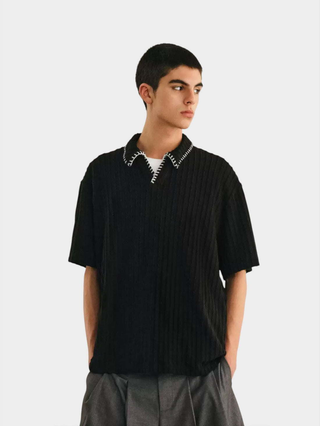 Hand-Stitched Chevron Polo - Somnad