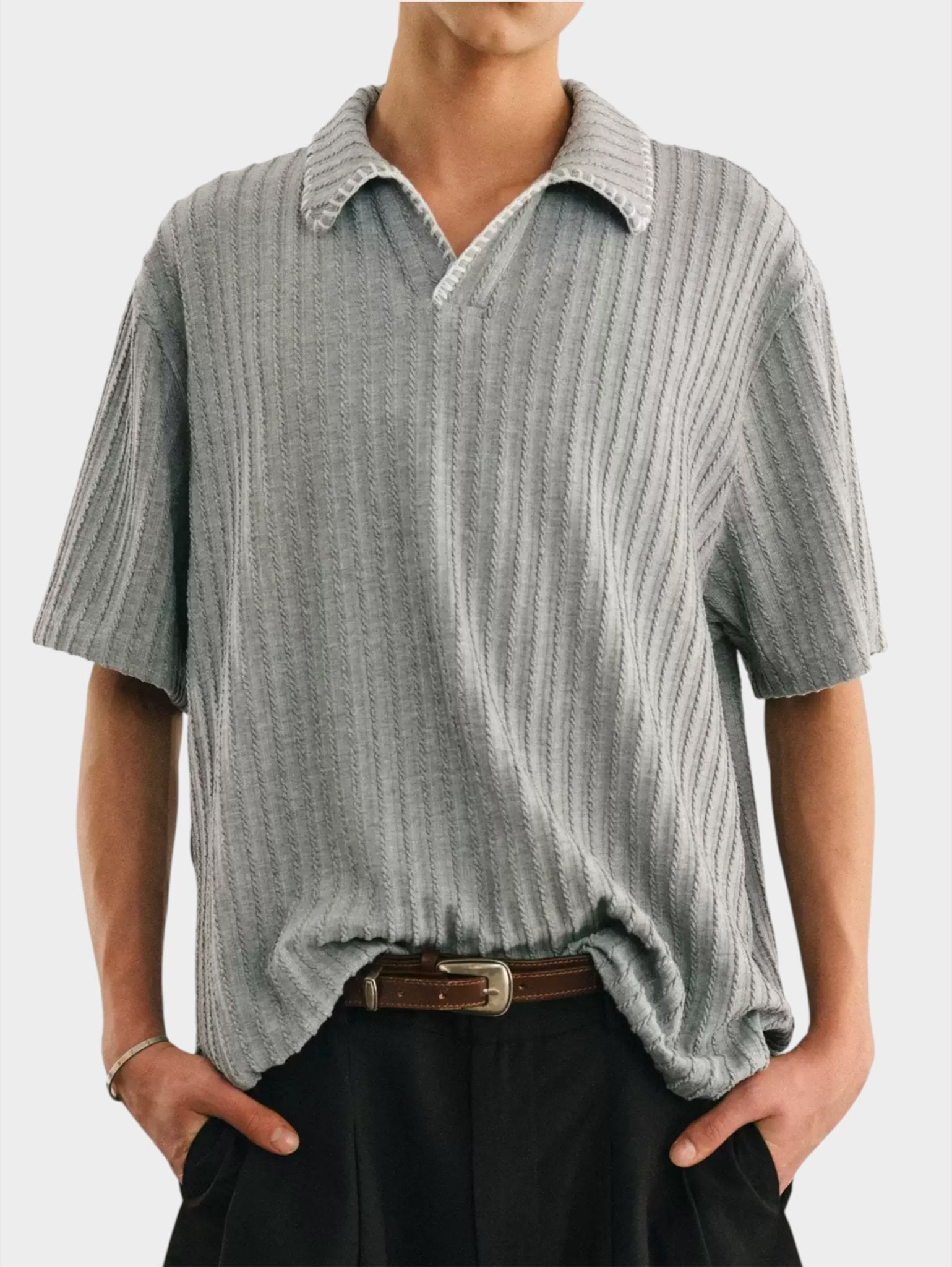 Hand-Stitched Chevron Polo - Somnad