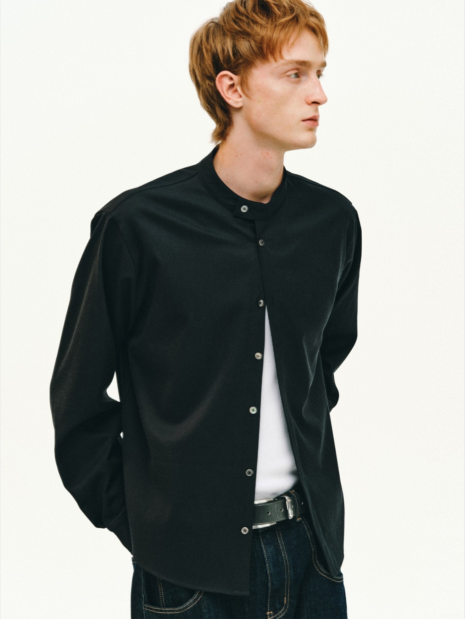 Linen-Blend Long-Sleeve Shirt - Somnad