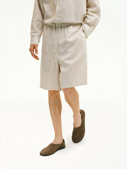 Lyocell-Linen Drawstring Shorts - Somnad