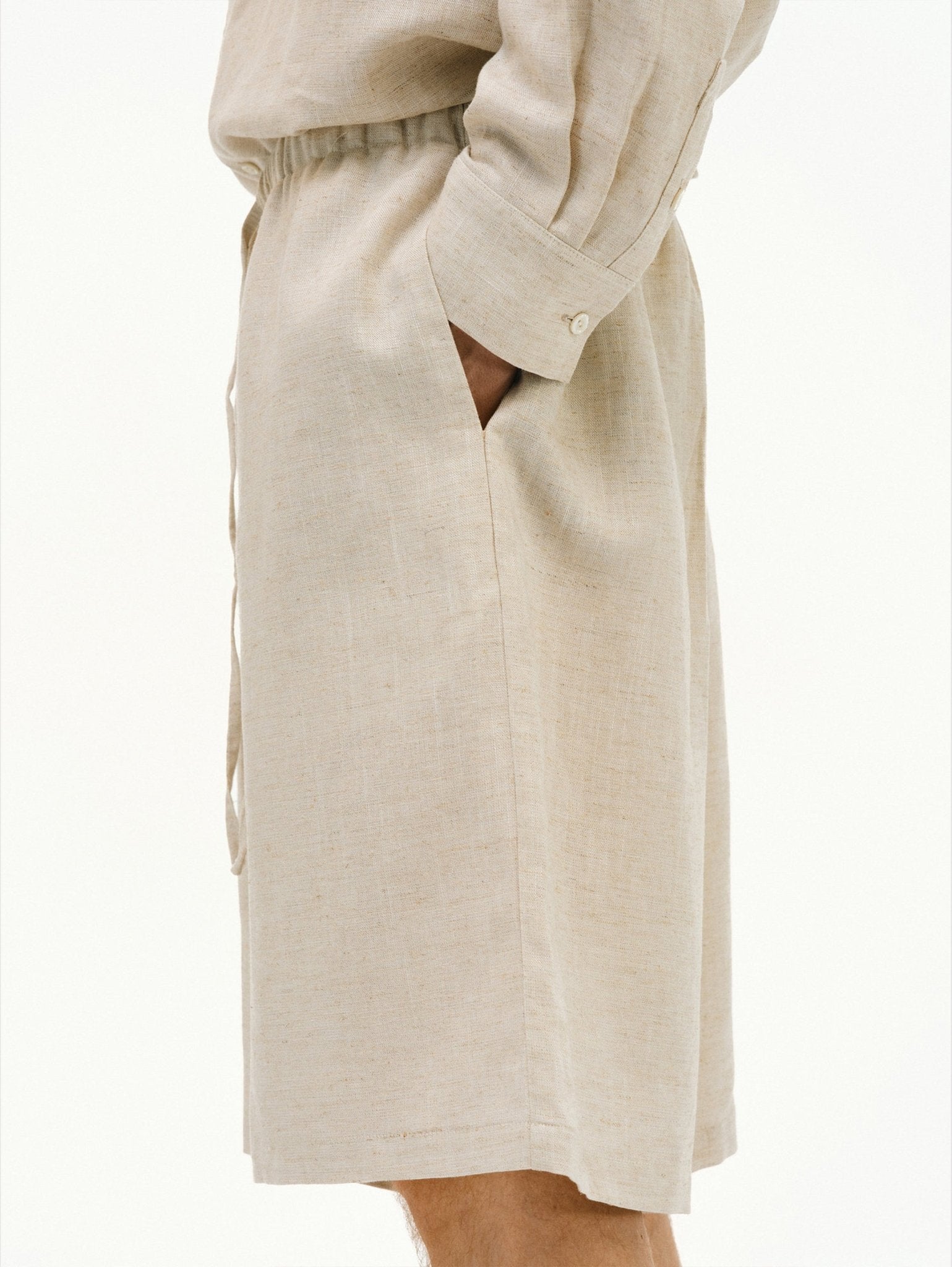 Lyocell-Linen Drawstring Shorts - Somnad