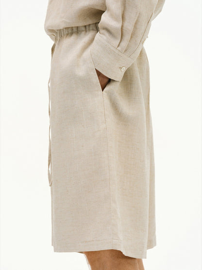 Lyocell-Linen Drawstring Shorts - Somnad