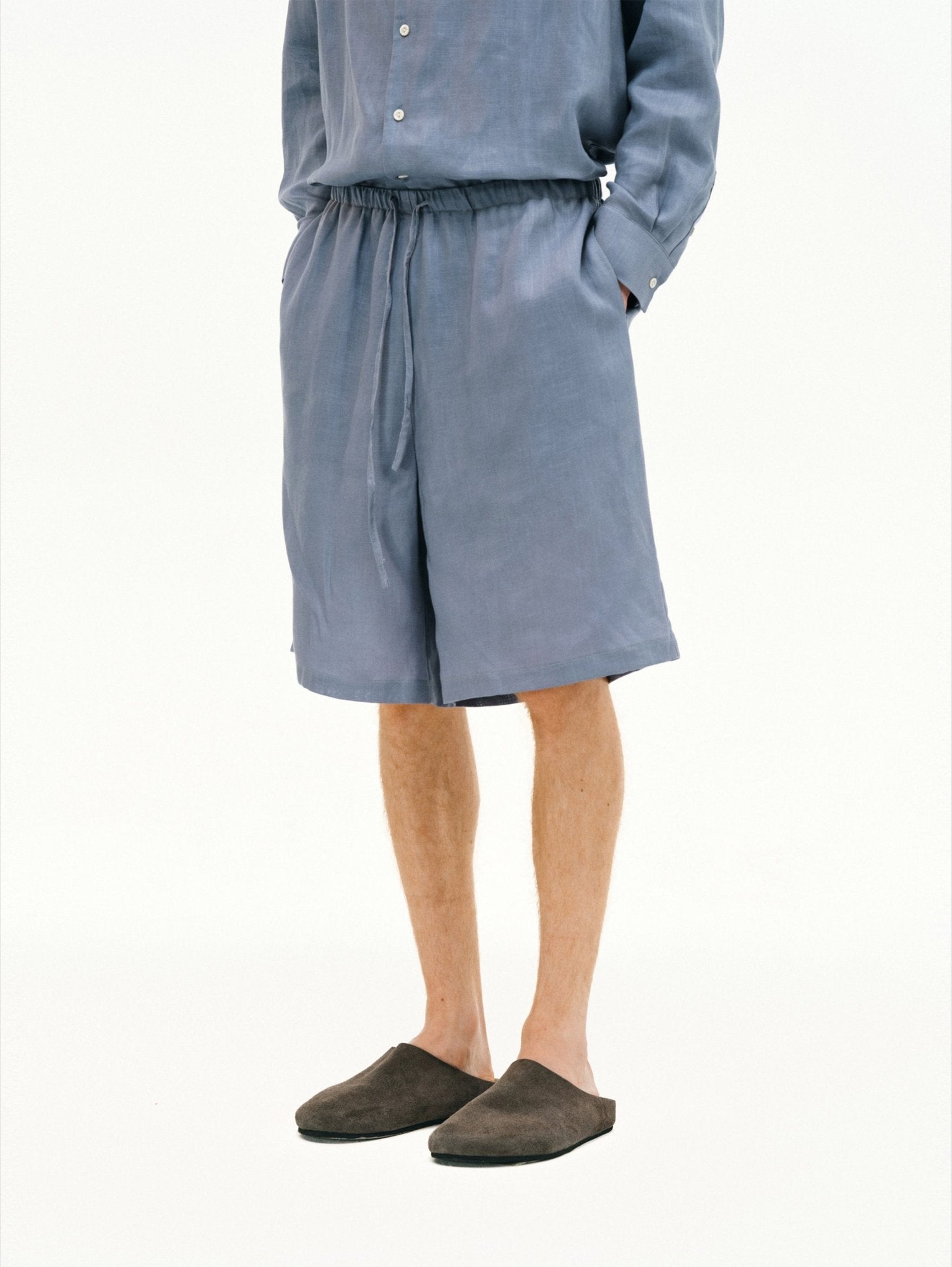 Lyocell-Linen Drawstring Shorts - Somnad