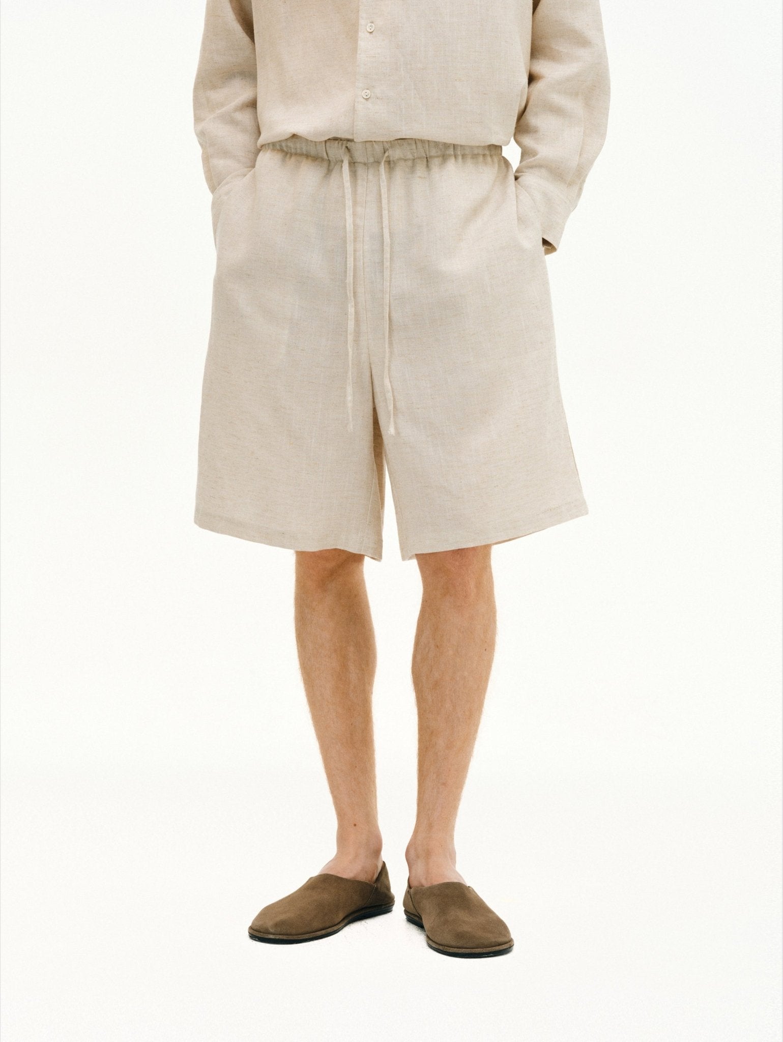 Lyocell-Linen Drawstring Shorts - Somnad