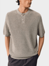 Melange Linen Henley Tee - Somnad
