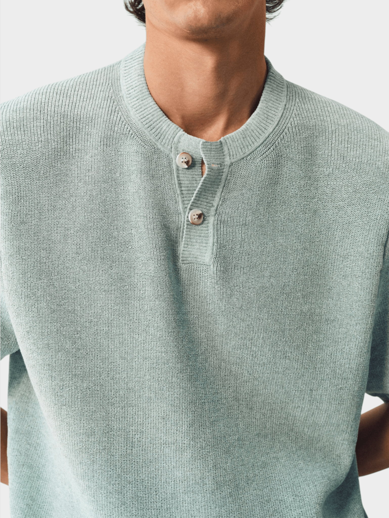Melange Linen Henley Tee - Somnad