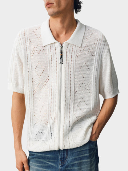 Pointelle Washi Knit Shirt - Somnad