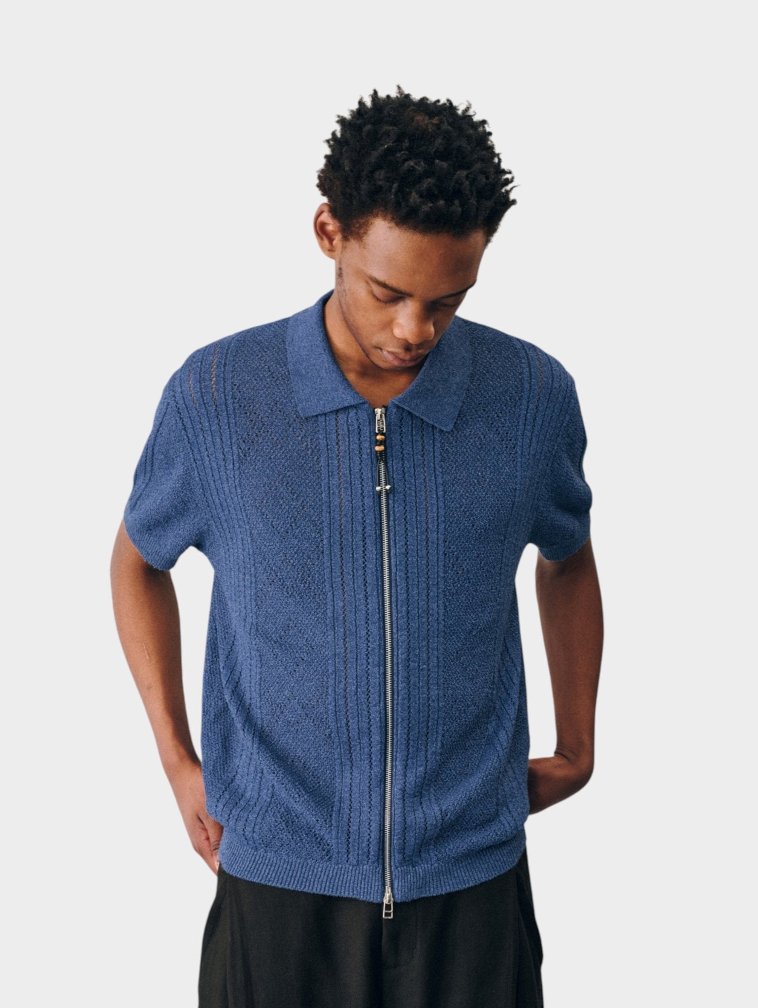 Pointelle Washi Knit Shirt - Somnad