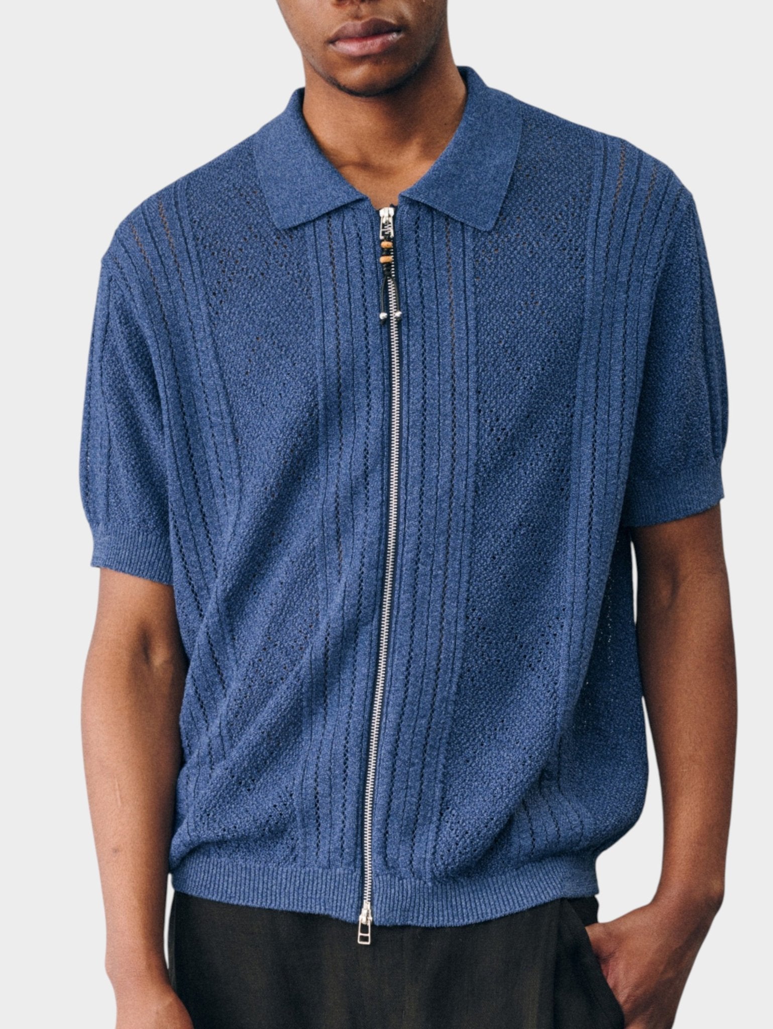 Pointelle Washi Knit Shirt - Somnad