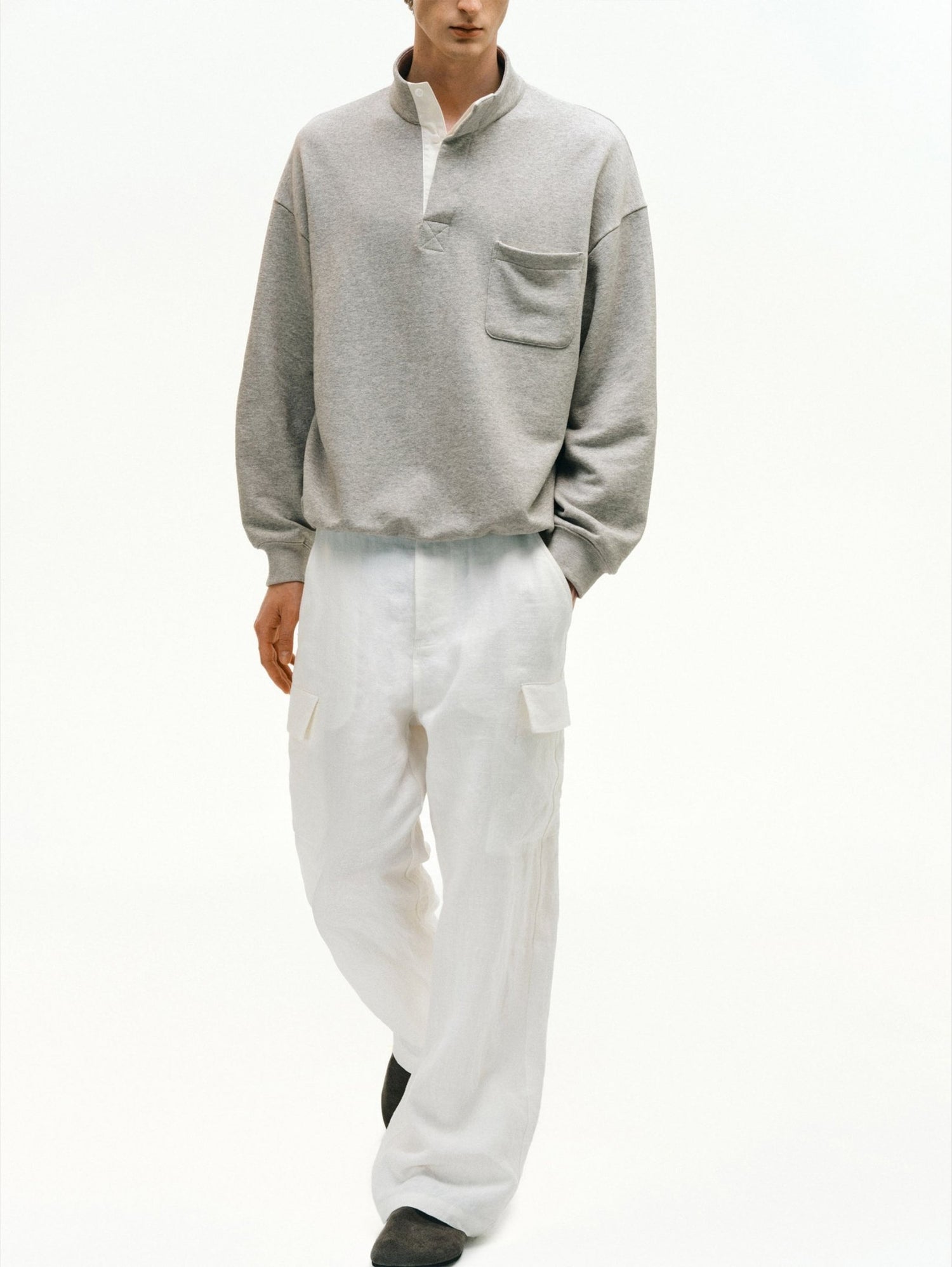 Textured French Linen Cargo Pants - Somnad