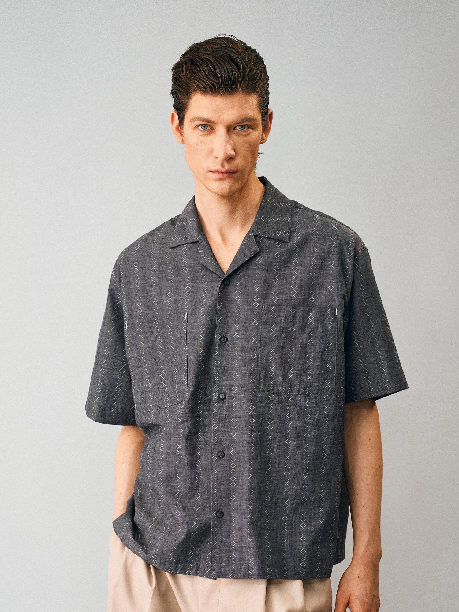 Textured Jacquard Camp Shirt - Somnad