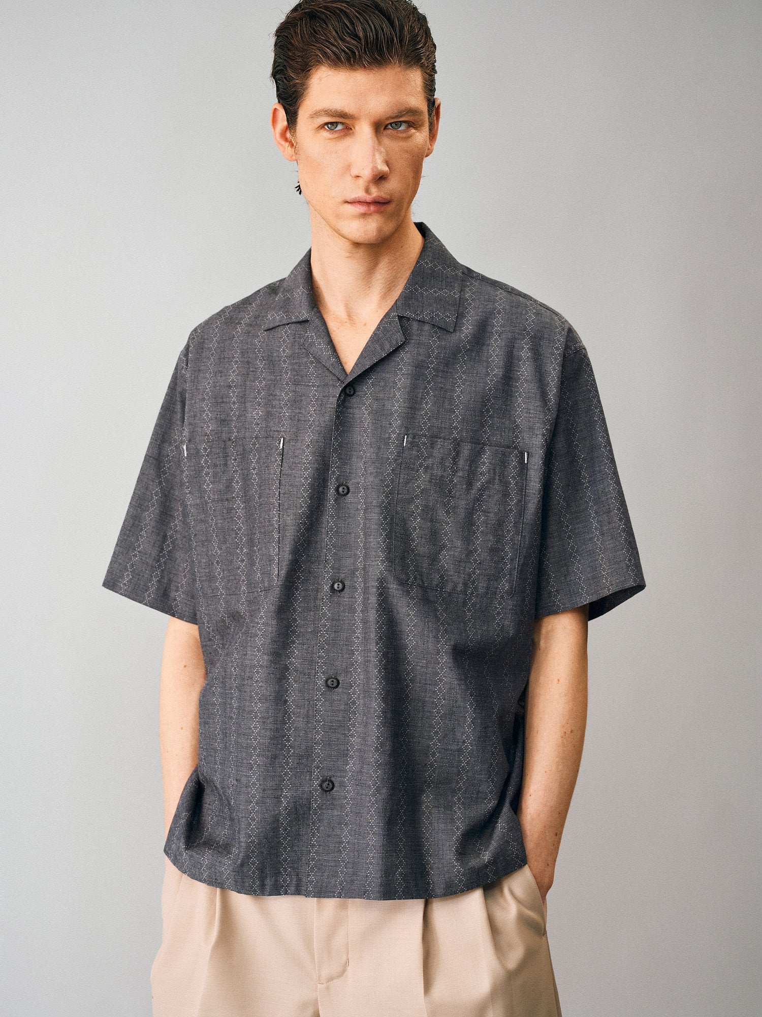 Textured Jacquard Camp Shirt - Somnad