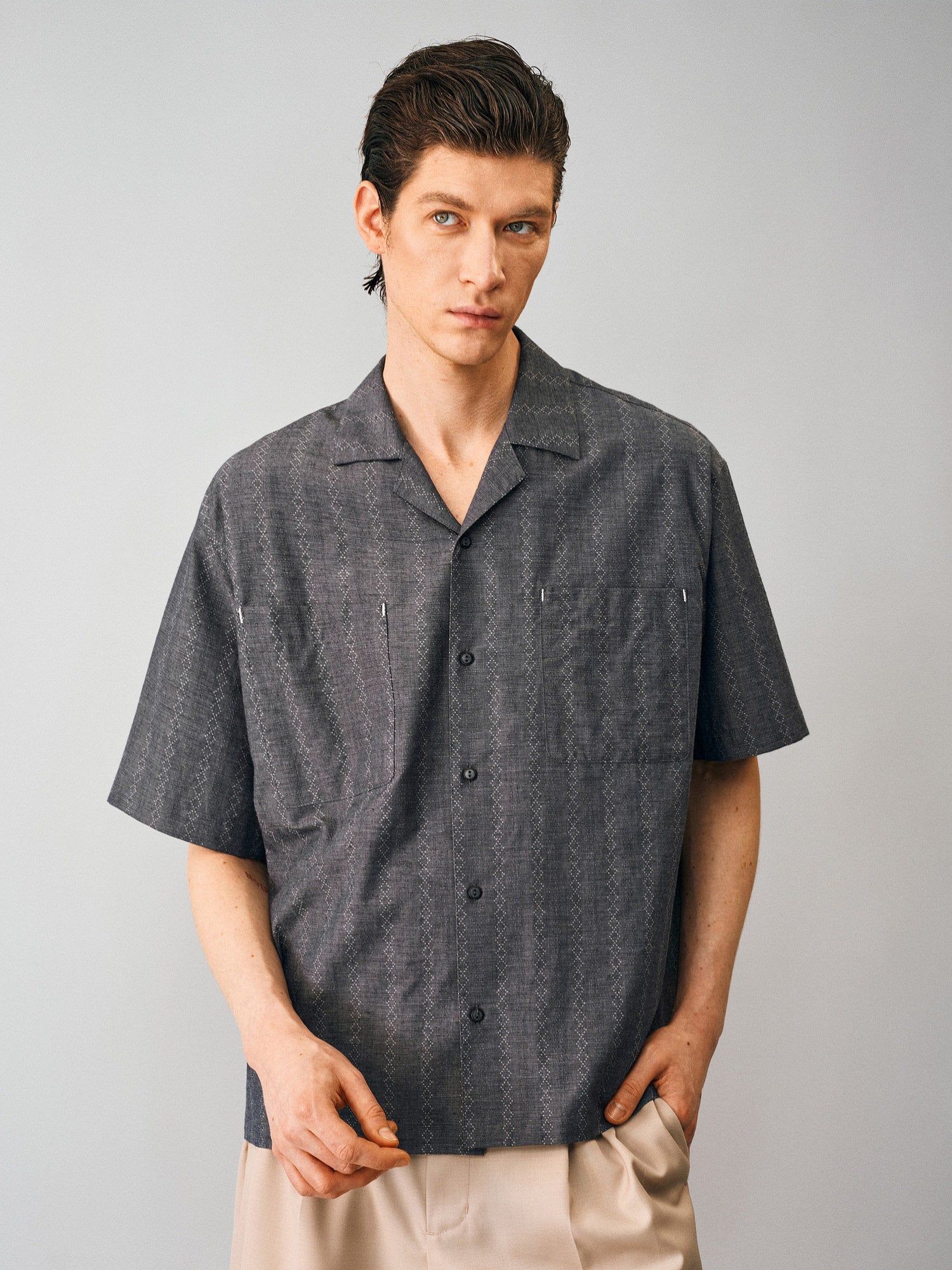 Textured Jacquard Camp Shirt - Somnad