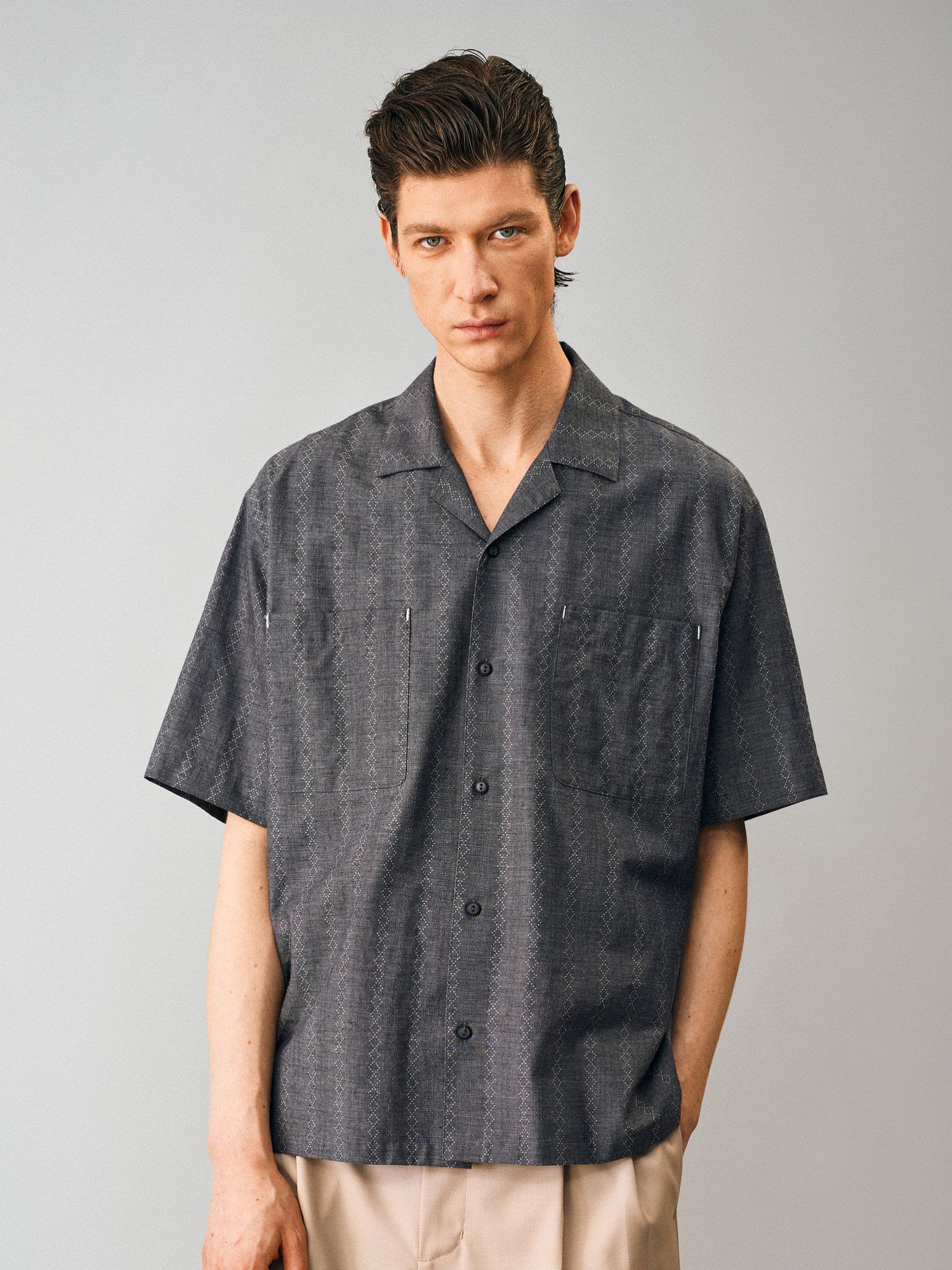 Textured Jacquard Camp Shirt - Somnad