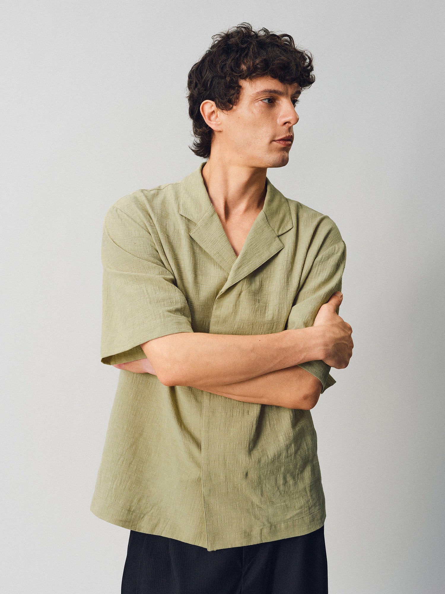 Textured Linen-Cotton Camp Shirt - Somnad