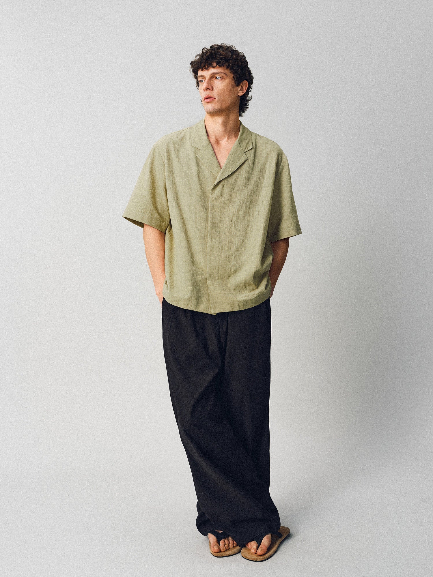 Textured Linen-Cotton Camp Shirt - Somnad