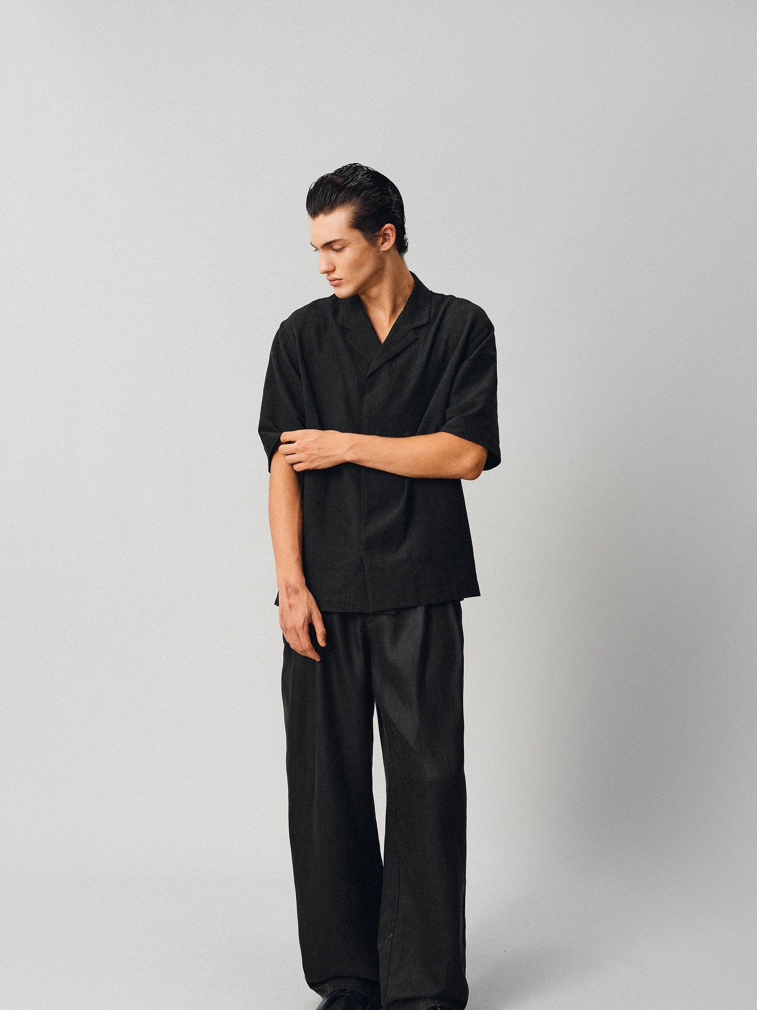 Textured Linen-Cotton Camp Shirt - Somnad