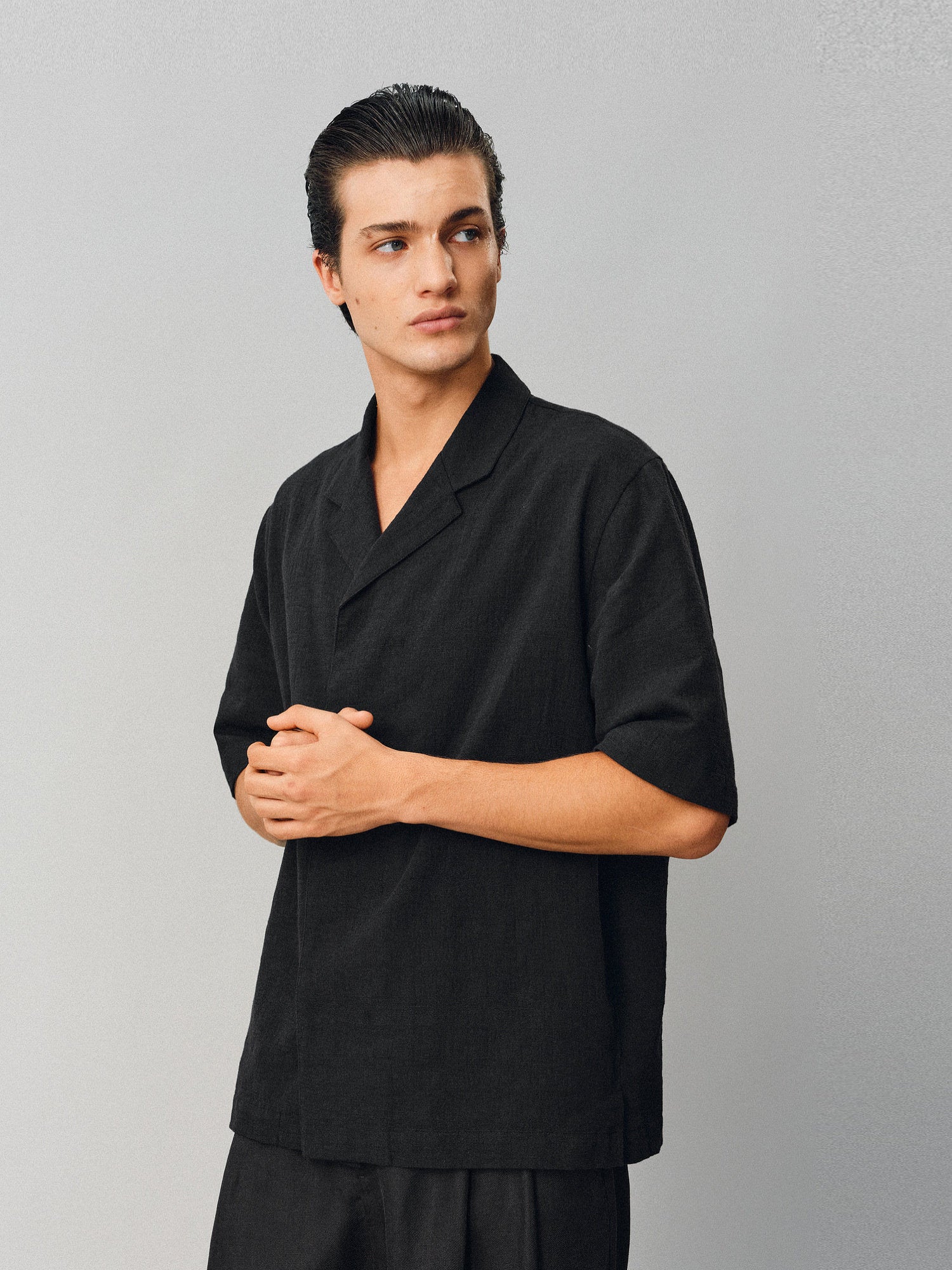 Textured Linen-Cotton Camp Shirt - Somnad