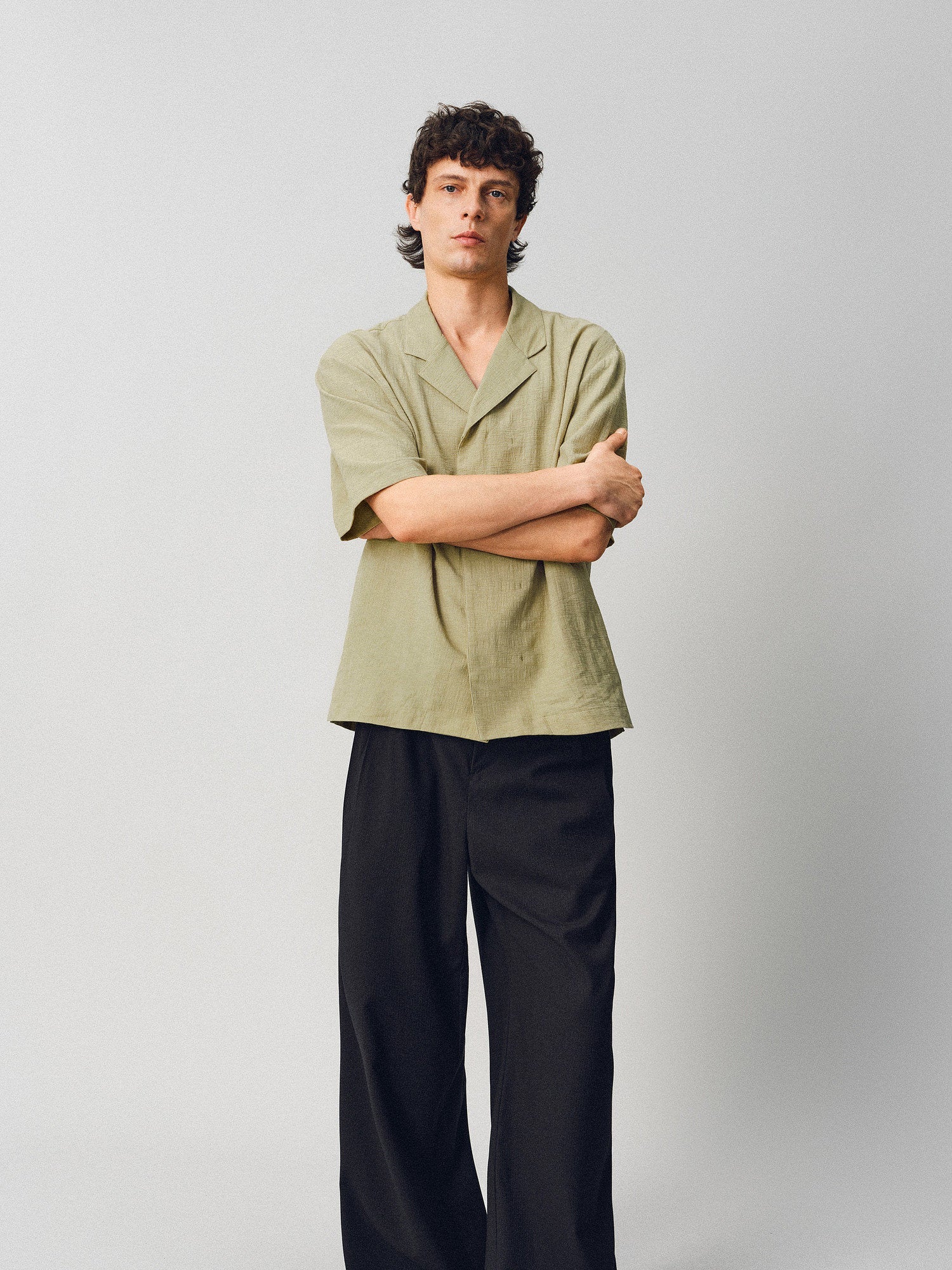 Textured Linen-Cotton Camp Shirt - Somnad