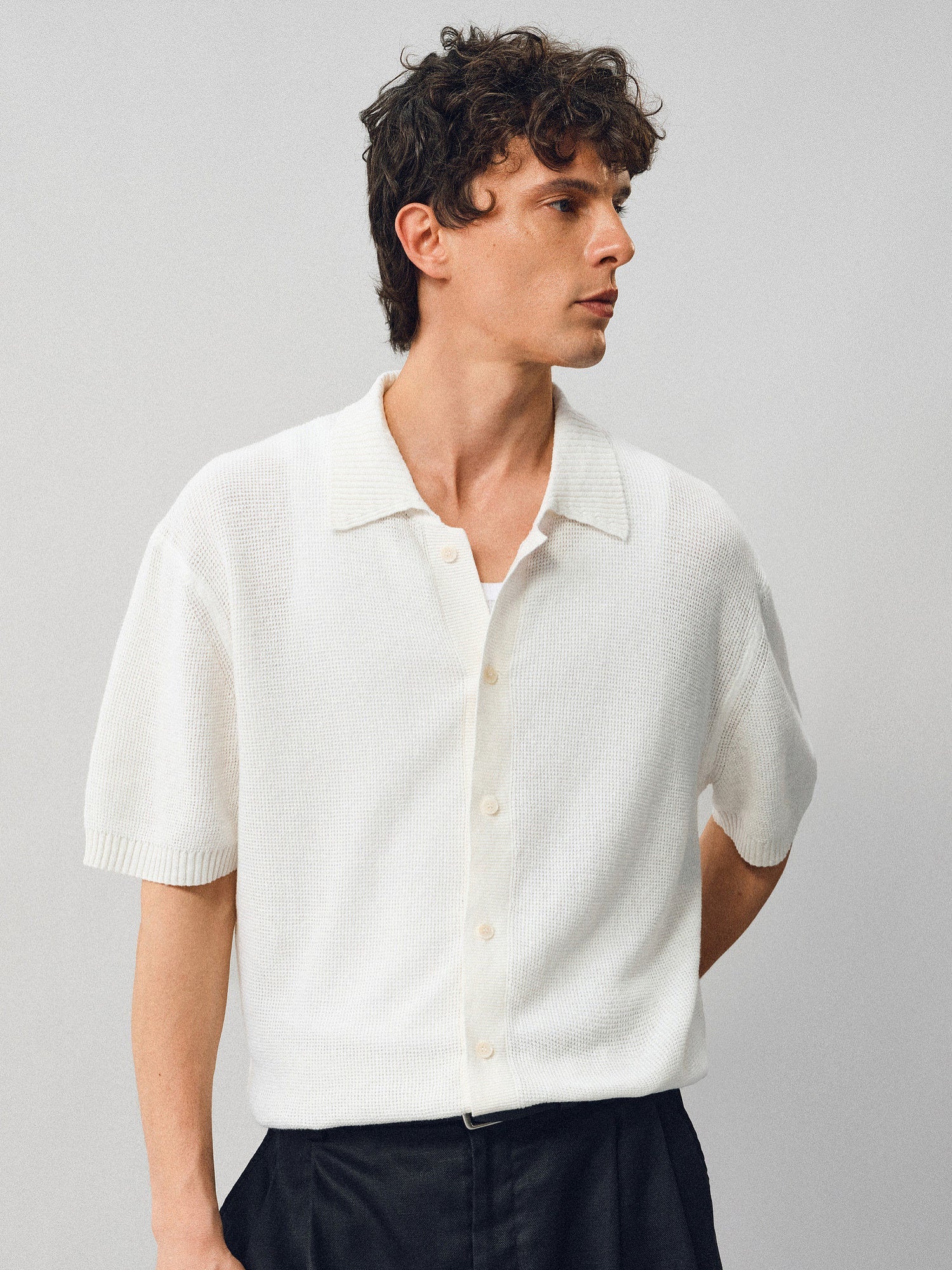 Textured Linen-Cotton Shirt - Somnad