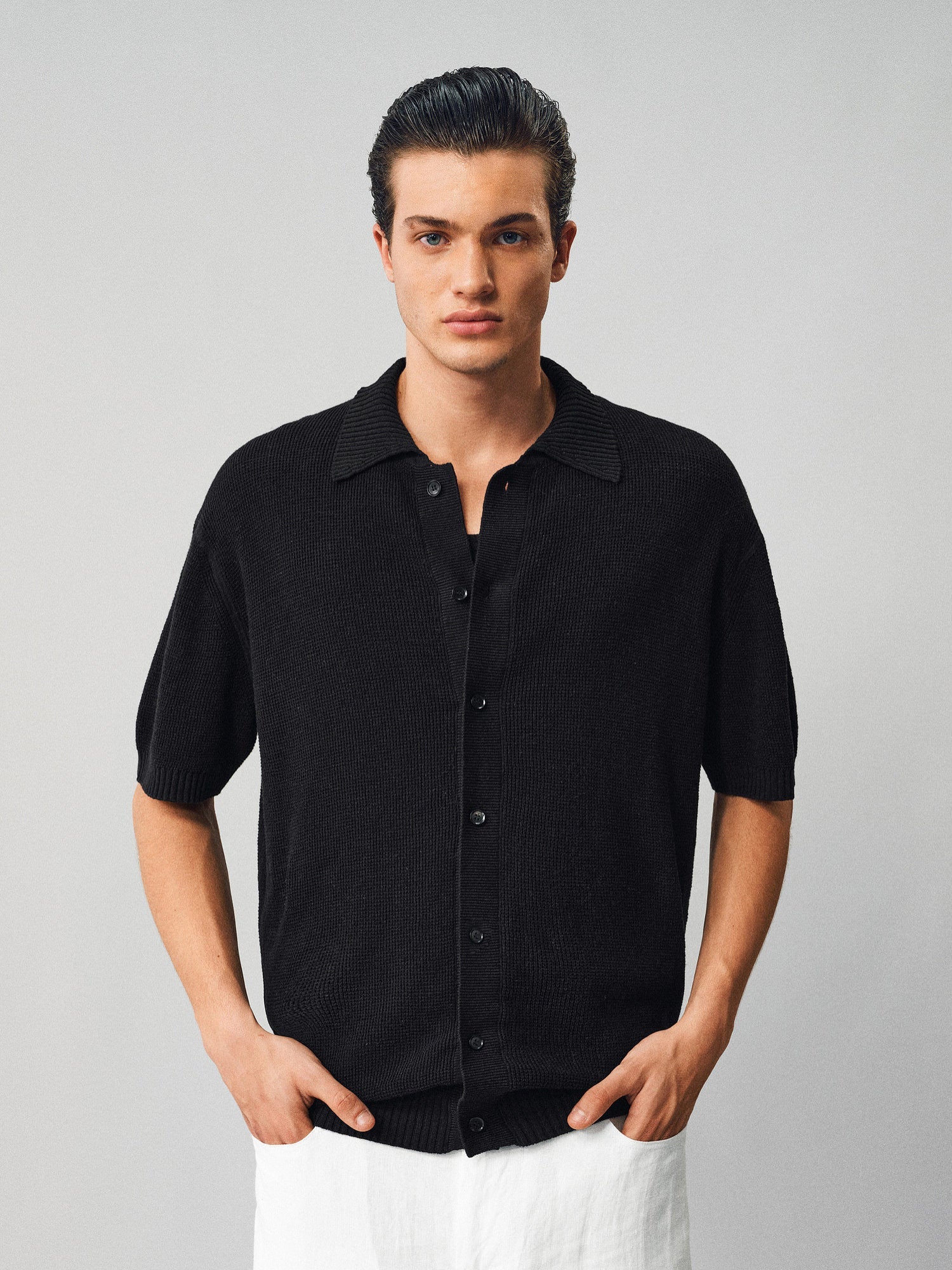 Textured Linen-Cotton Shirt - Somnad