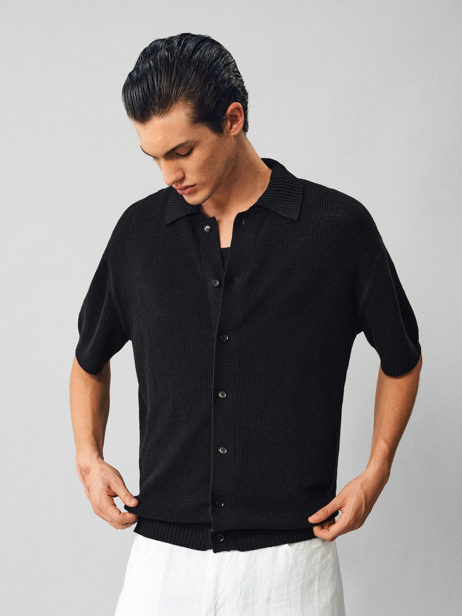 Textured Linen-Cotton Shirt - Somnad
