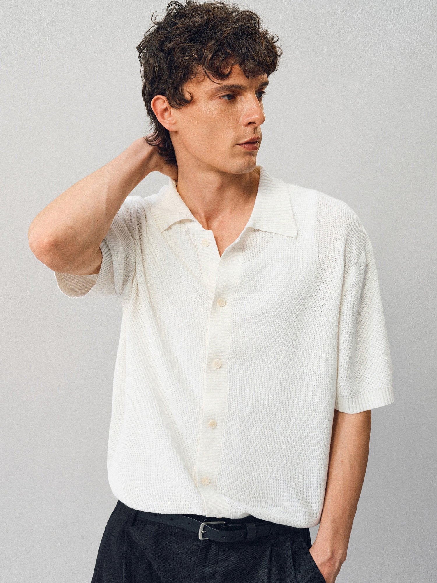 Textured Linen-Cotton Shirt - Somnad
