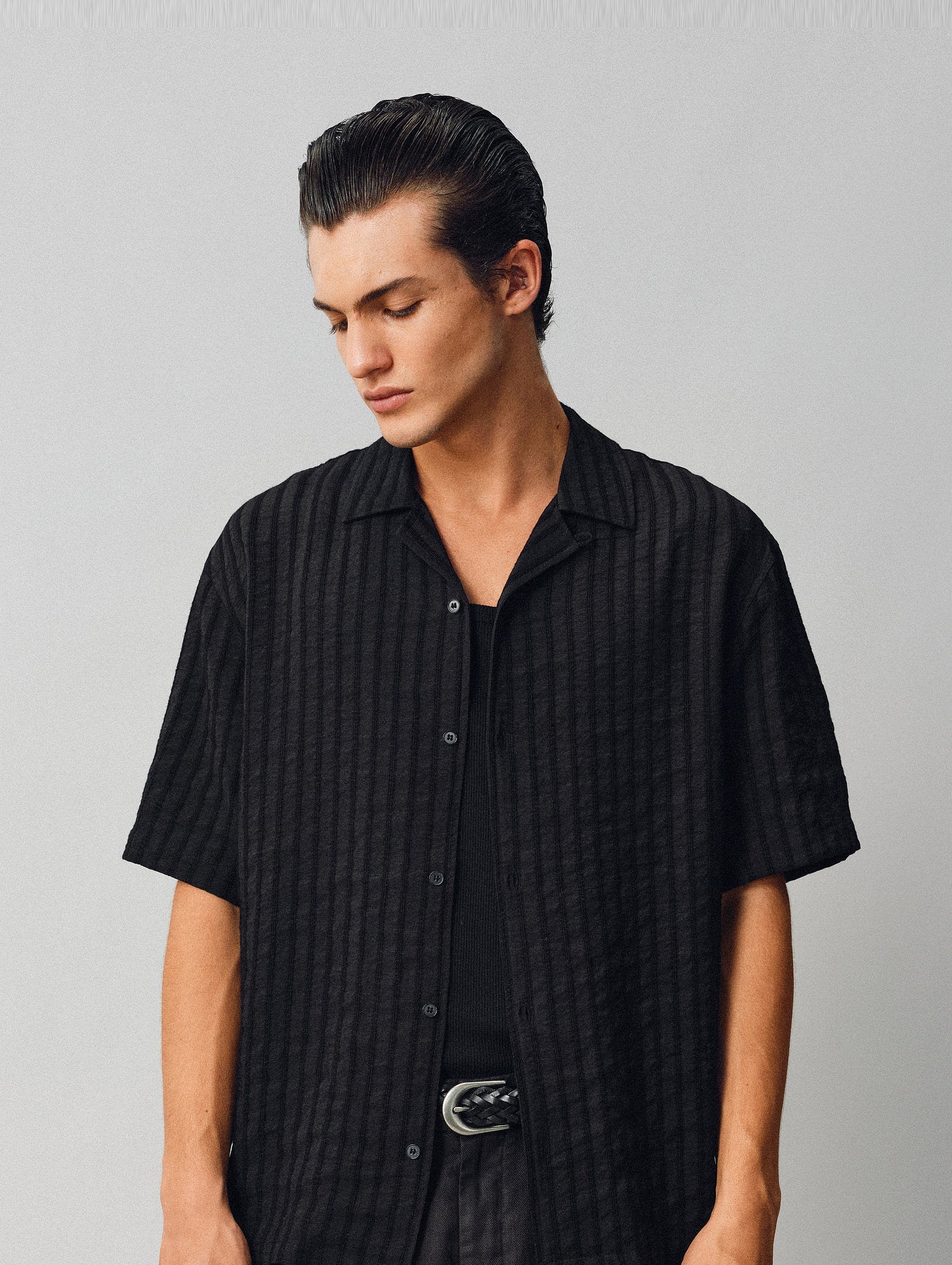 The Textured Stripe Camp Shirt - Somnad