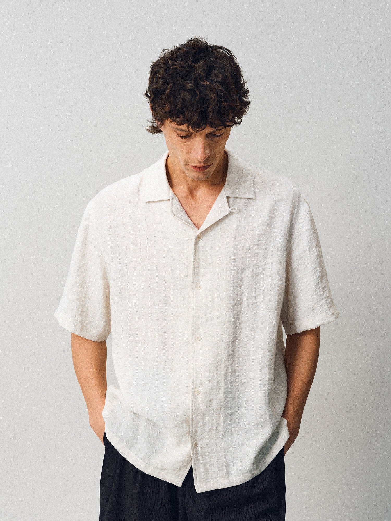 The Textured Stripe Camp Shirt - Somnad
