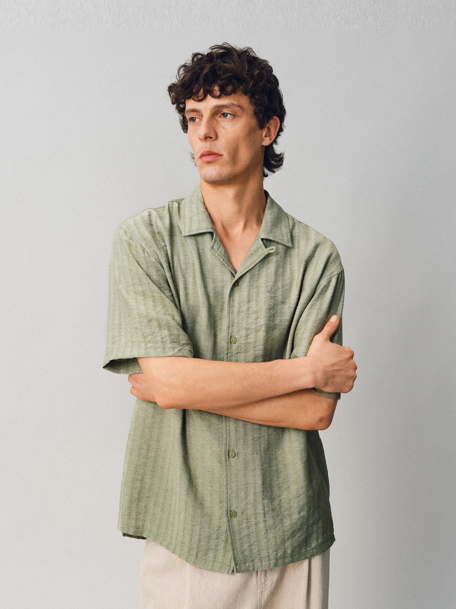The Textured Stripe Camp Shirt - Somnad