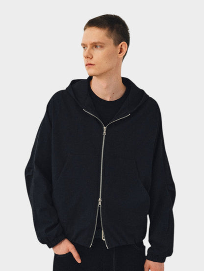Waffle-Knit Zip-Up Hoodie - Somnad